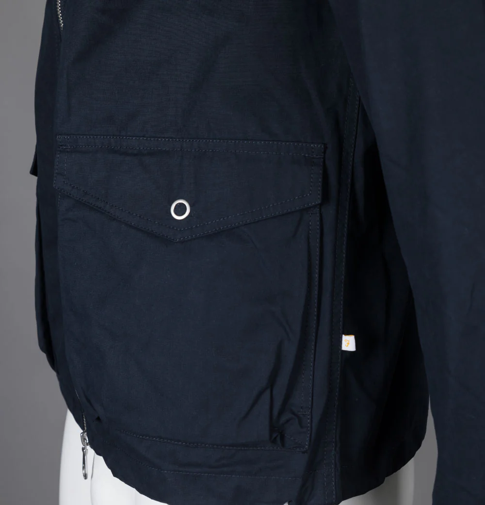 Farah Spike Parka Jacket True Navy - Image 4