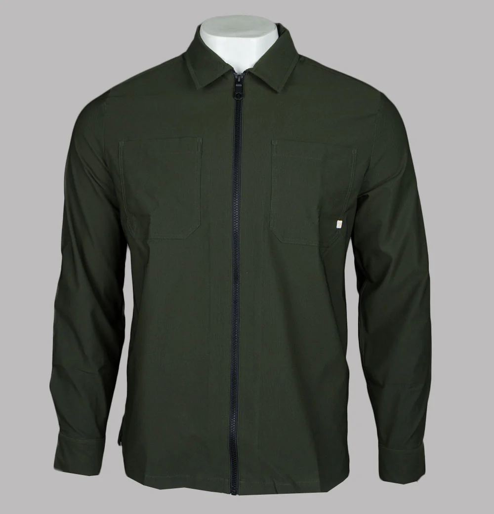 Farah Stenmark Zip Overshirt Evergreen