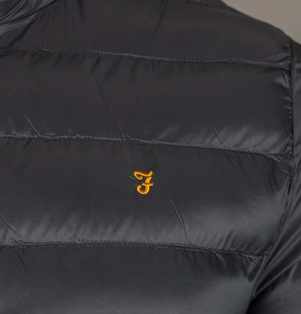 Farah Strickland Wadded Coat Black - Image 4