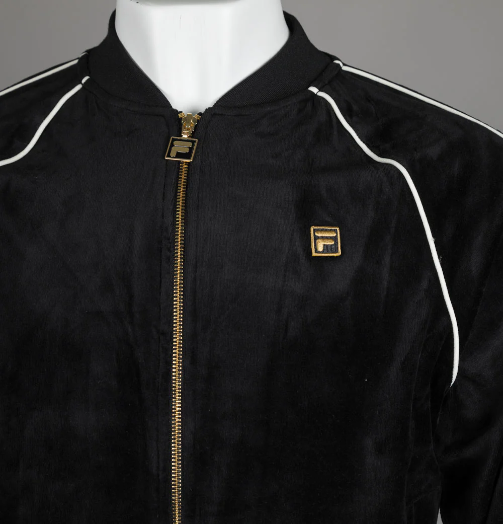 Fila Gold Fella Velour Jacket Black/Coconut Milk - Image 3
