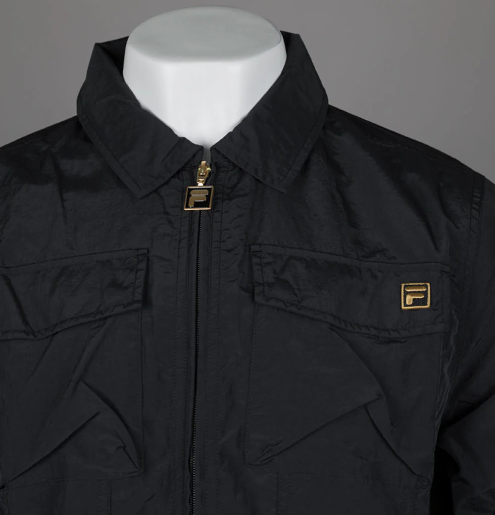 Fila Gold Kasa Zip Through Overshirt Black - Image 3