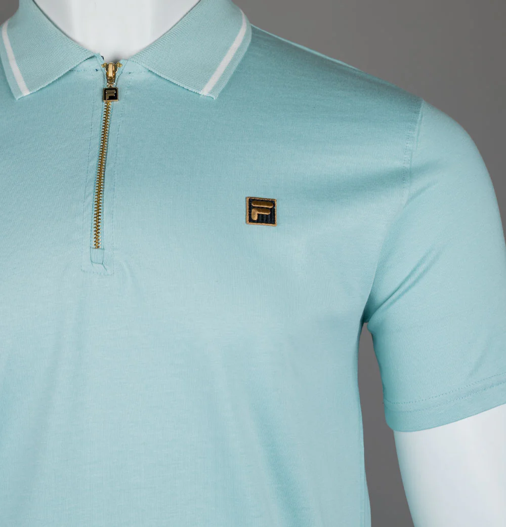 Fila Gold Lemar 2 Premium Polo Shirt Sterling Blue - Image 3