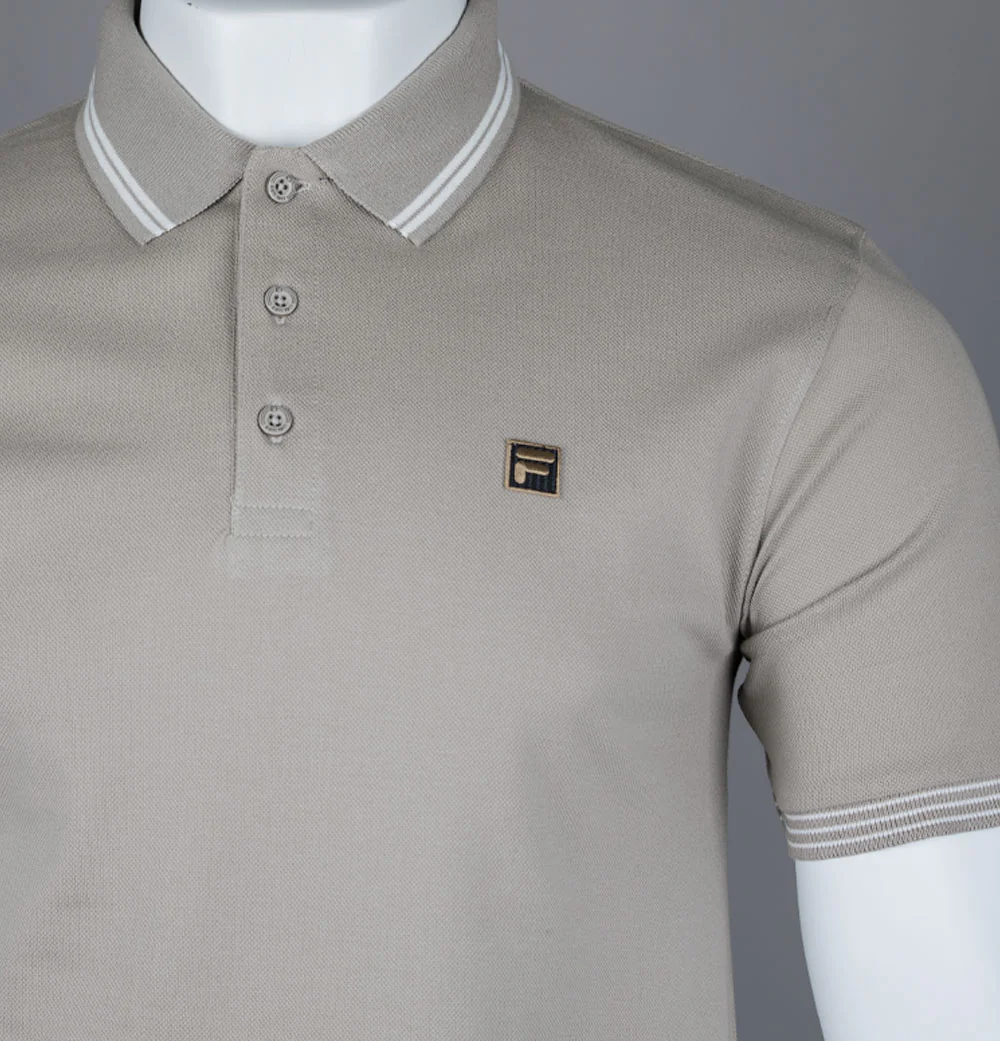 Fila Gold Soren 2 Polo Shirt Vintage Khaki - Image 3