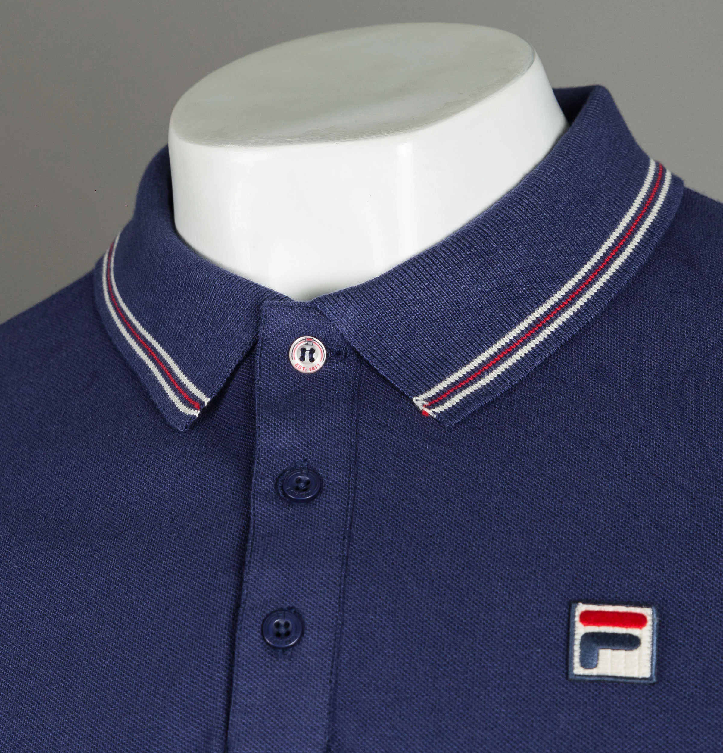 Fila Vintage Matcho 4 Polo Shirt Navy - Image 3
