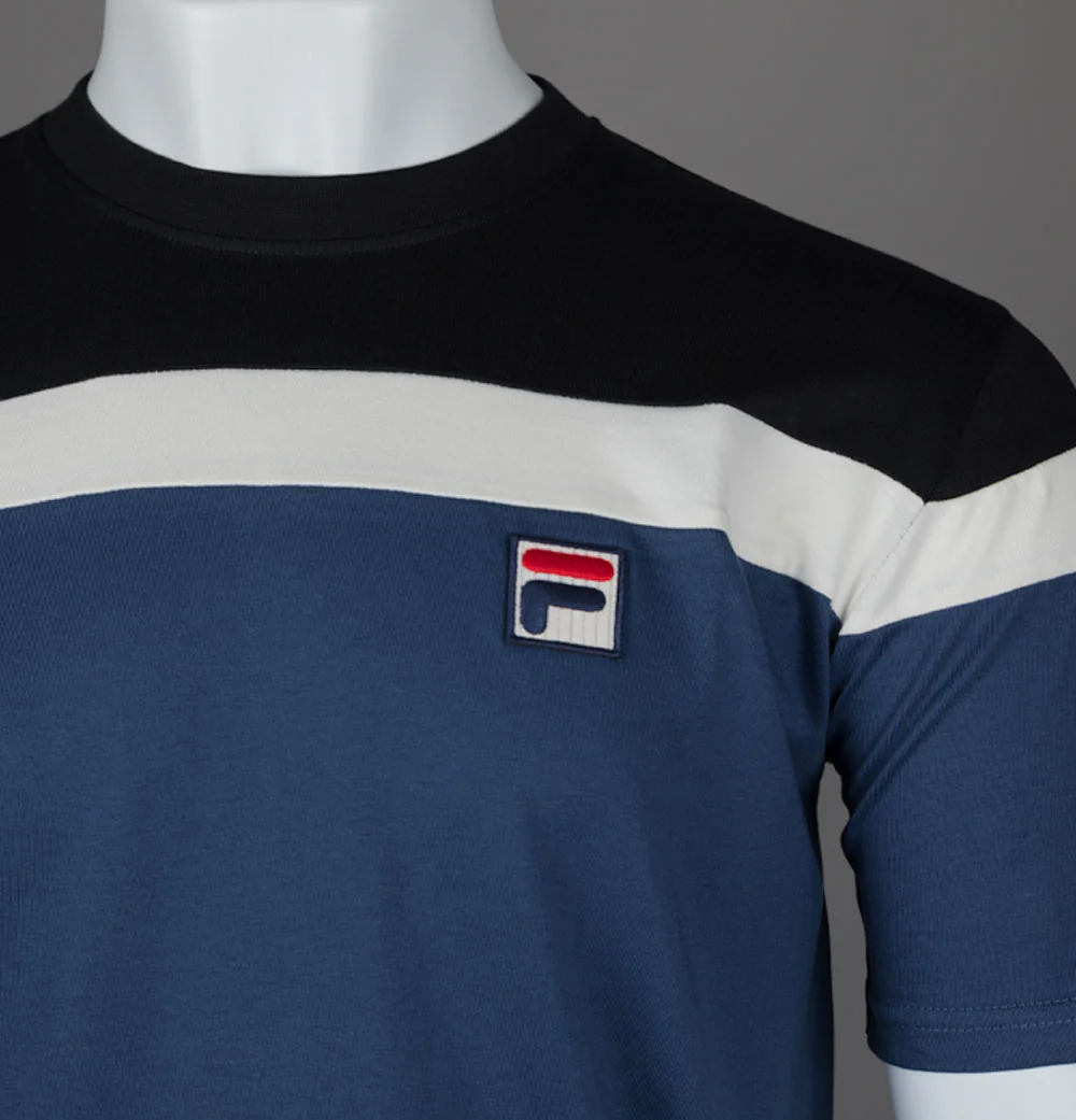 Fila Vintage Aiden T-Shirt Fila Navy/Black/Gardenia - Image 3