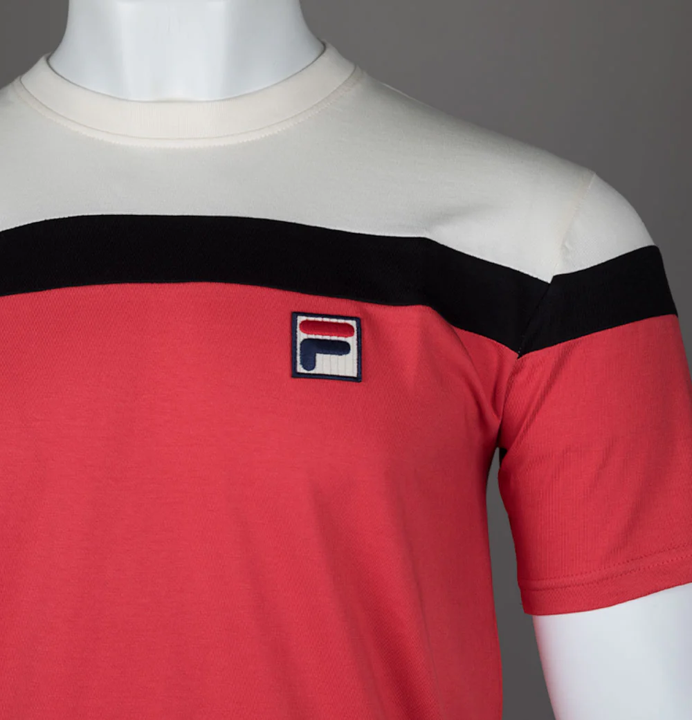 Fila Vintage Aiden T-Shirt Fila Red/Gardenia/Black - Image 3