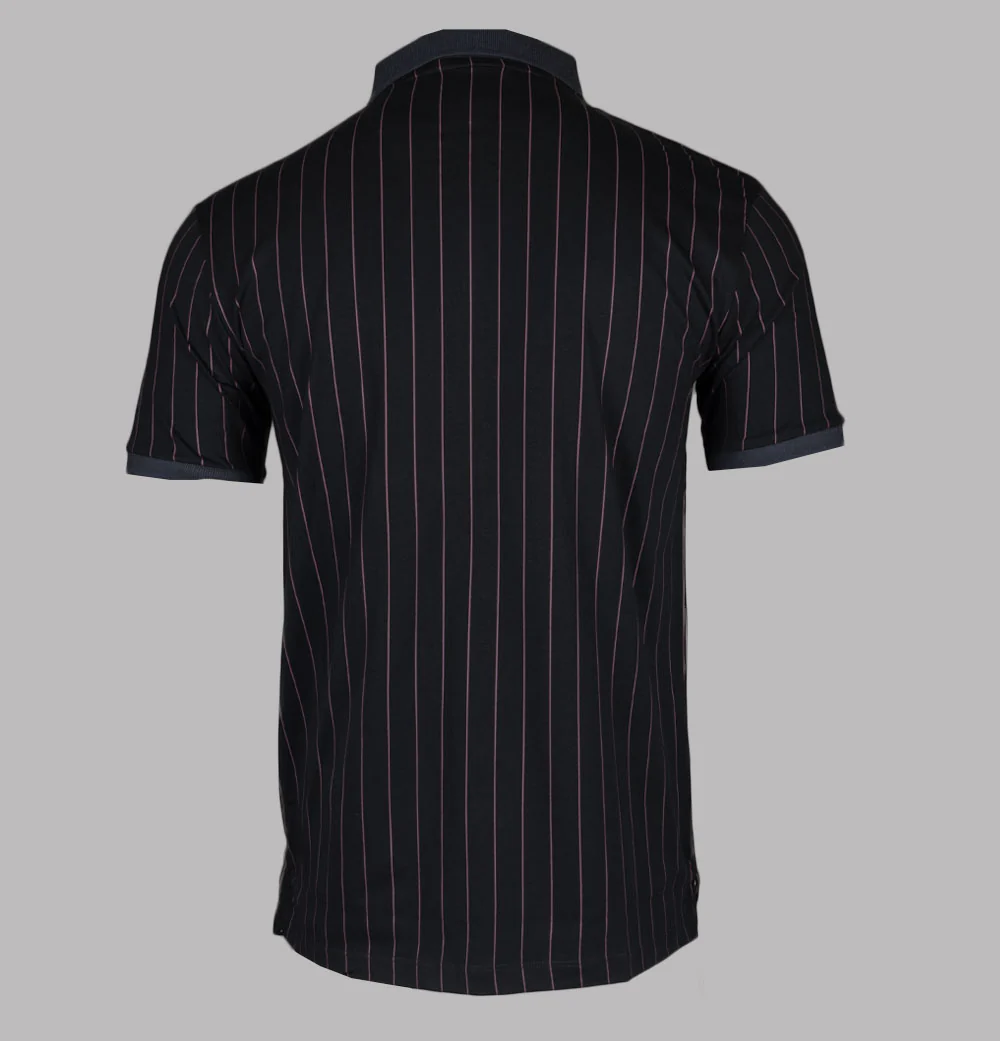 Fila Vintage BB1 Classic Striped Polo Shirt Black/Gardenia/Fig/Charcoal - Image 2