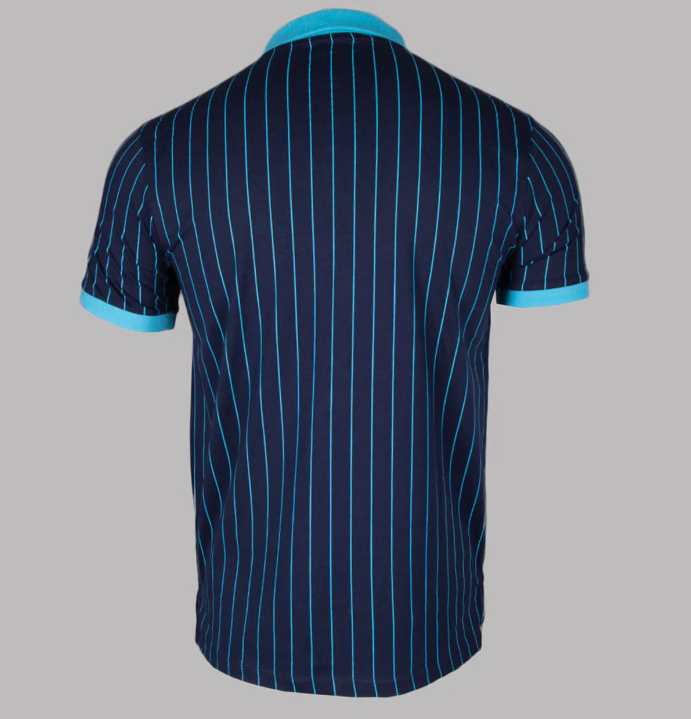 Fila Vintage BB1 Classic Striped Polo Shirt Navy - Image 2