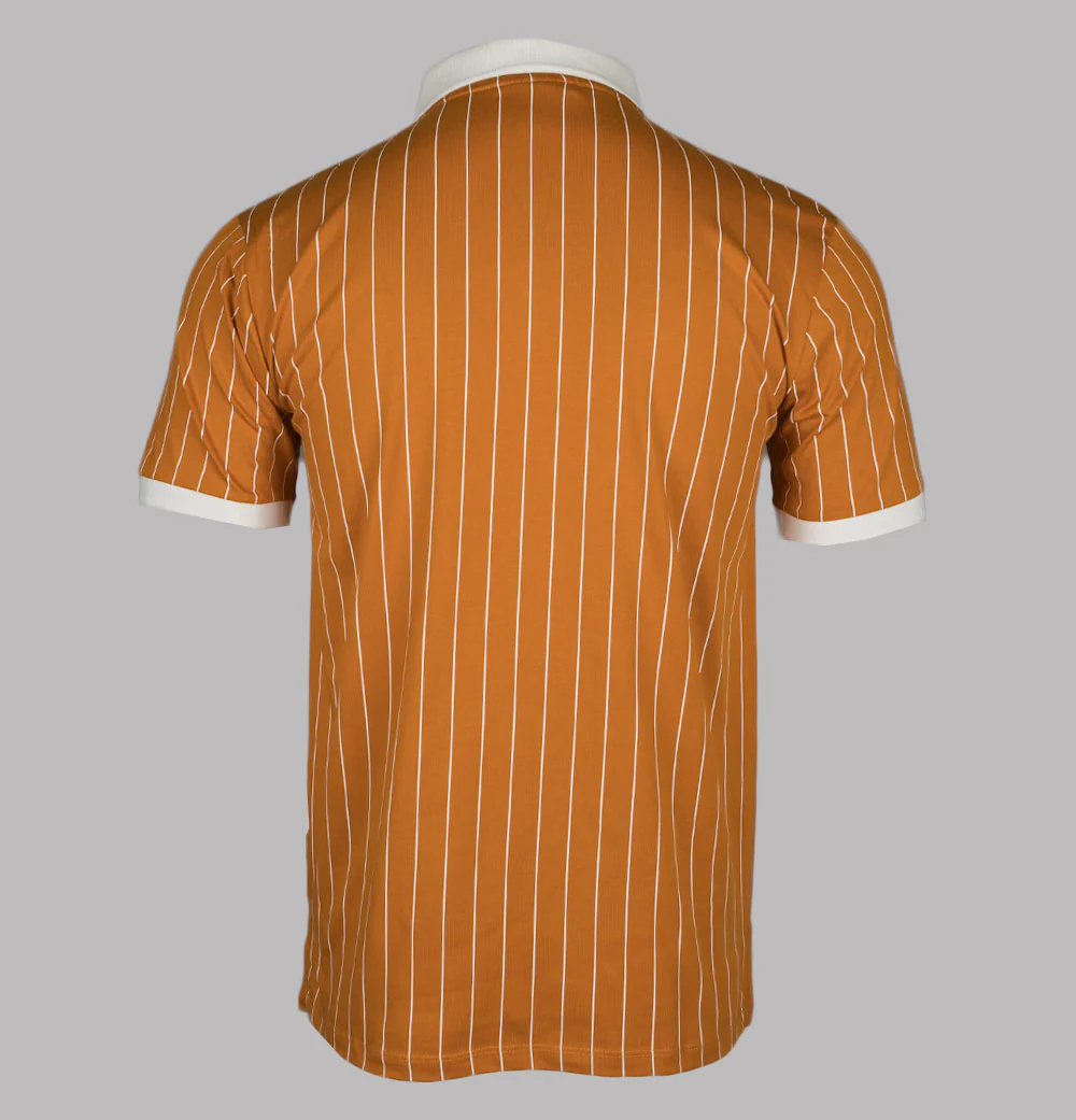 Fila Vintage BB1 Classic Striped Polo Shirt Pumpkin Spice/Gardenia/Black - Image 2