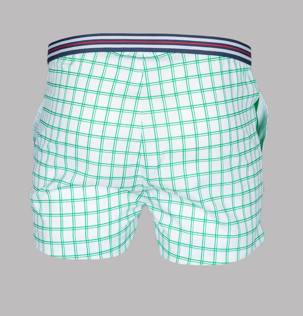Fila Vintage Brookes Check Shorts White/Jelly Bean Green - Image 2