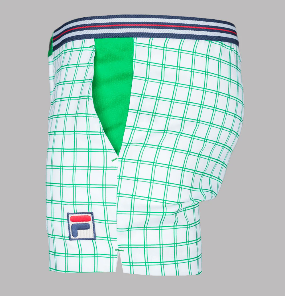 Fila Vintage Brookes Check Shorts White/Jelly Bean Green - Image 3