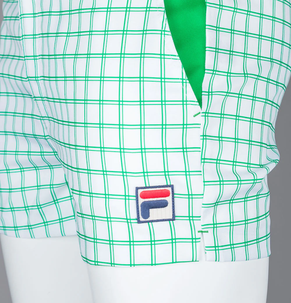 Fila Vintage Brookes Check Shorts White/Jelly Bean Green - Image 4