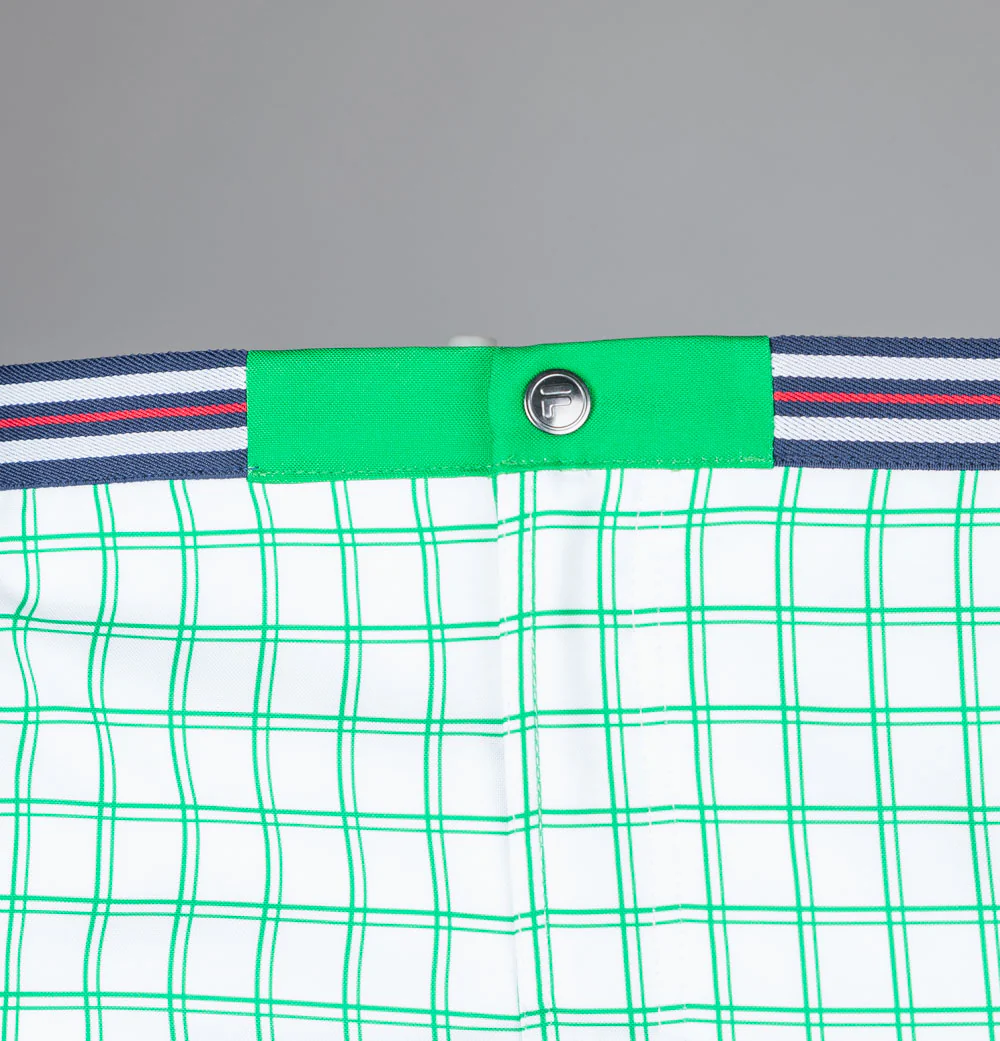 Fila Vintage Brookes Check Shorts White/Jelly Bean Green - Image 5