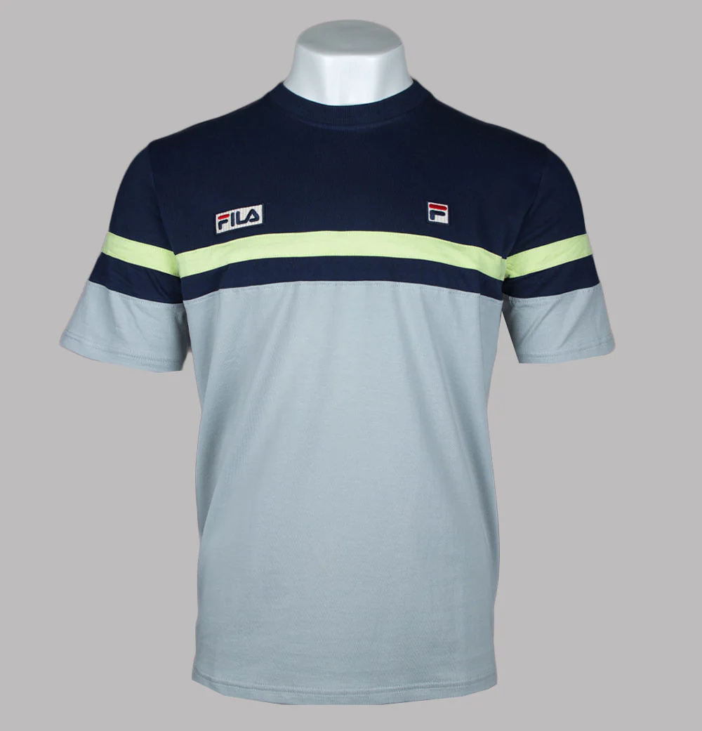 Fila Vintage Duncan T-Shirt Fila Navy/High Rise Grey/Shadow Lime