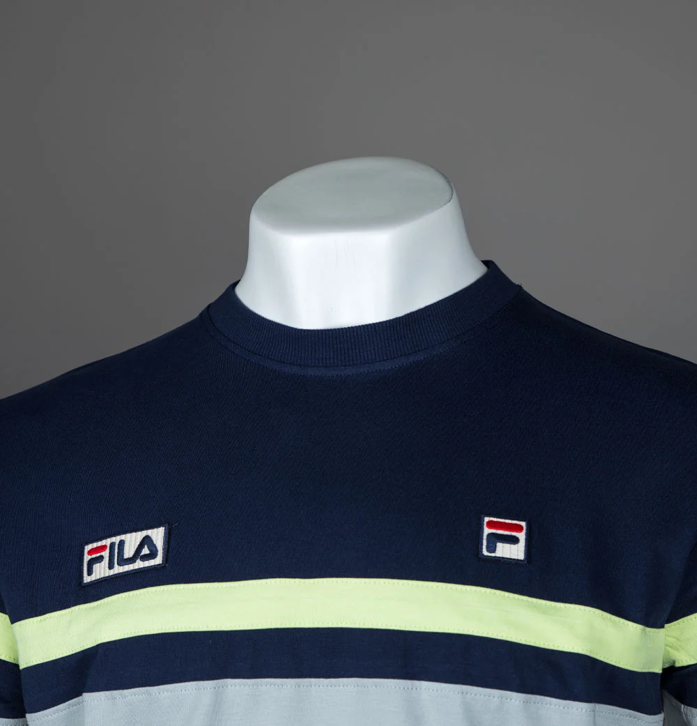 Fila Vintage Duncan T-Shirt Fila Navy/High Rise Grey/Shadow Lime - Image 3