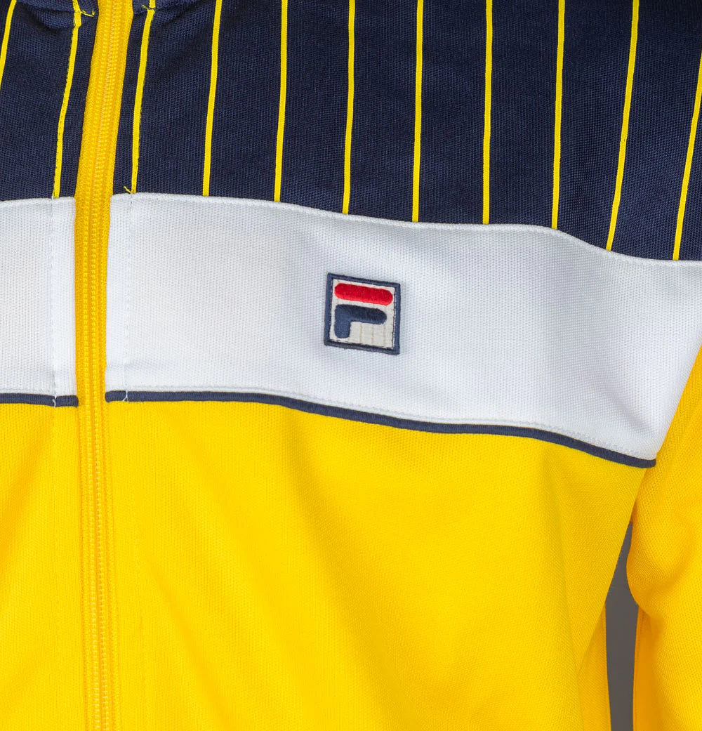 Fila Vintage Eccellente Track Top High Visability Yellow/Fila Navy/White - Image 4