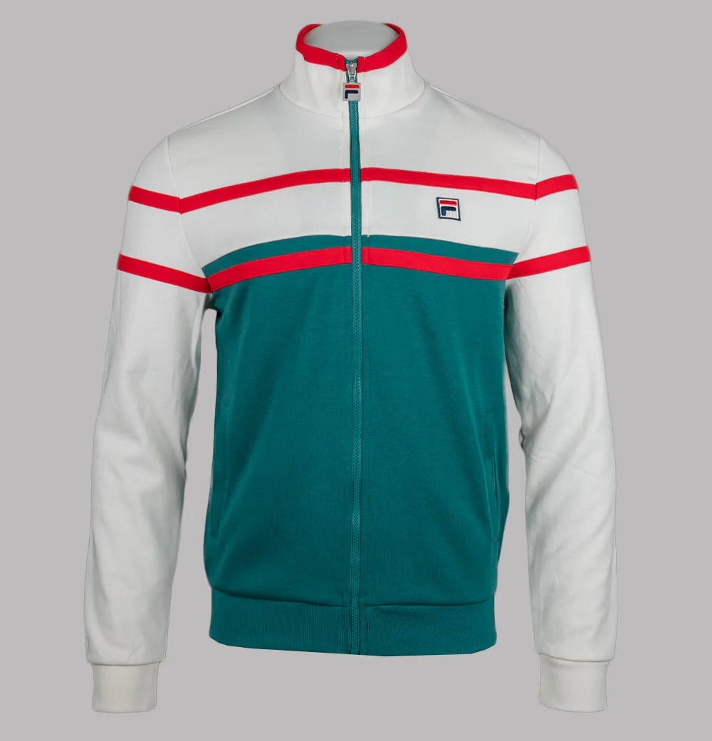 Fila Vintage Giovanni Contrast Panels Track Jacket Mediterranean/Gardenia/Fila Red