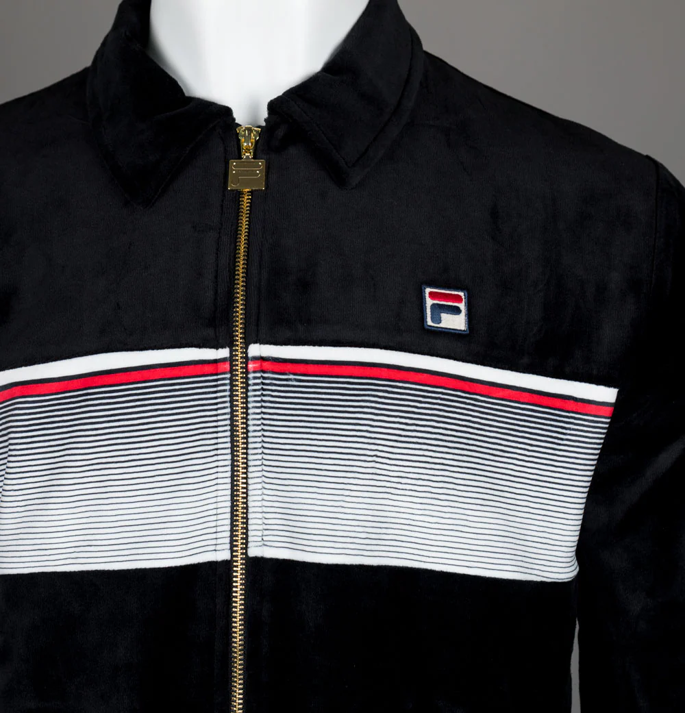 Fila Vintage Malakai Track Top Black/Gardenia/Fila Red - Image 3