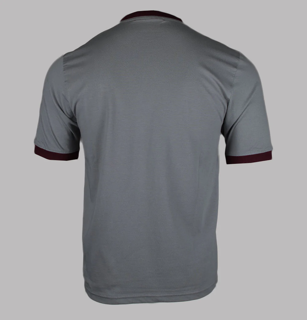 Fila Vintage Marconi Ringer T-Shirt Sharkskin/Windsor Wine - Image 2