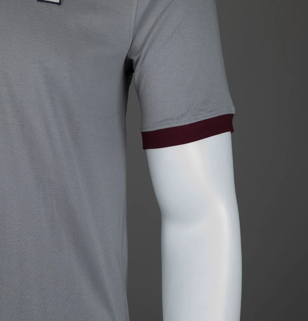 Fila Vintage Marconi Ringer T-Shirt Sharkskin/Windsor Wine - Image 5