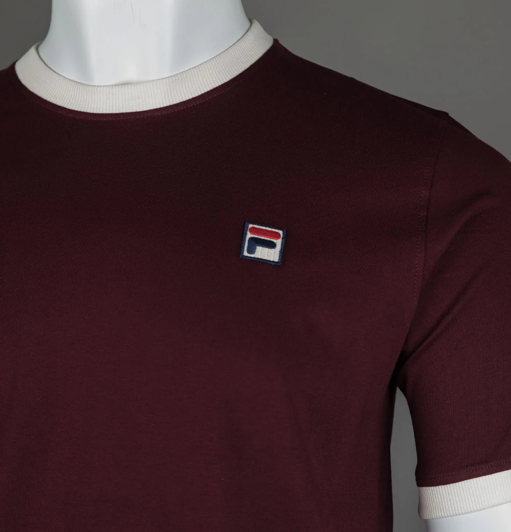 Fila Vintage Marconi Ringer T-Shirt Windsor Wine/Gardenia - Image 3