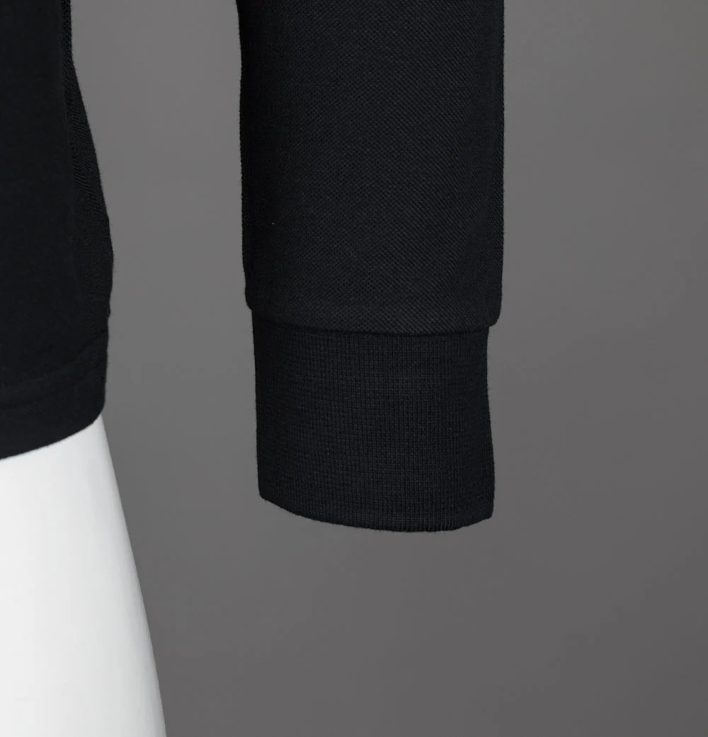 Fila Vintage Monte Tipped Collar LS Polo Shirt Black - Image 5