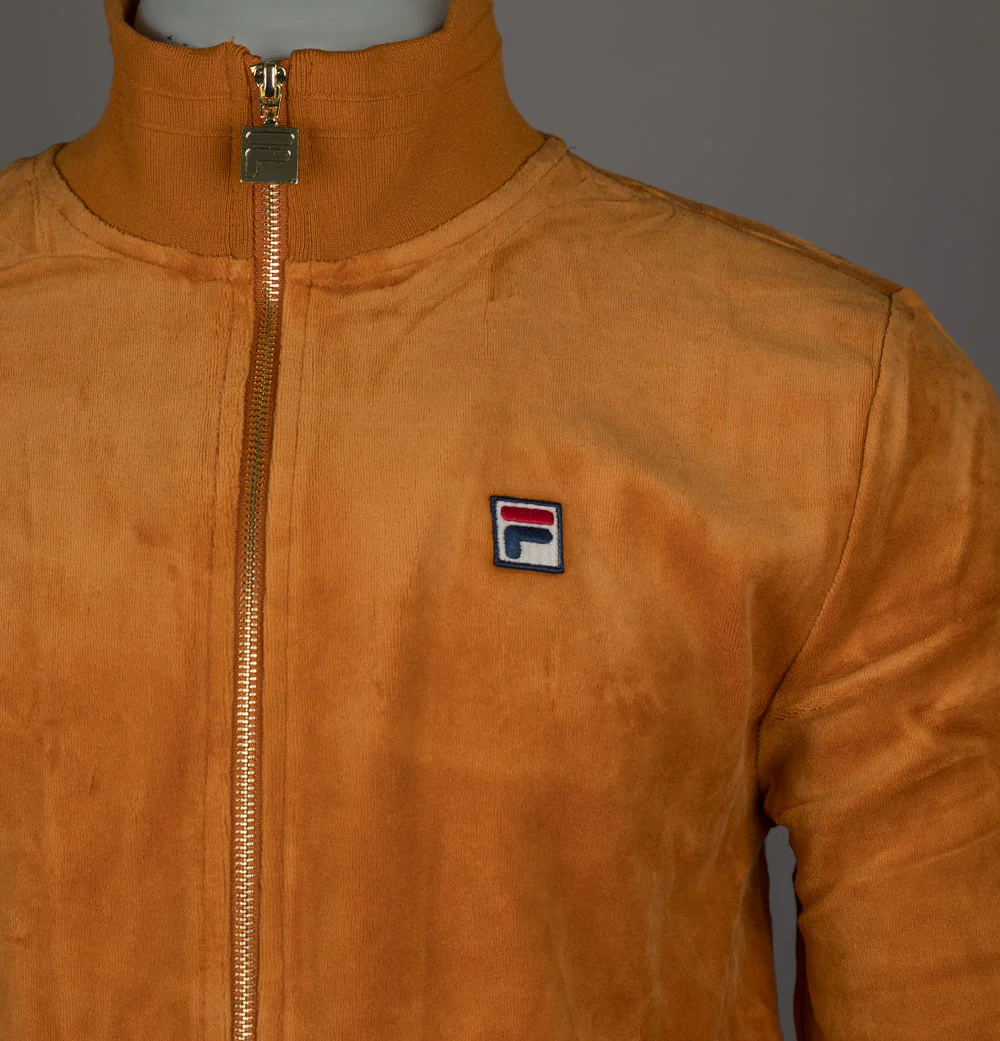 Fila Vintage Nero Velour Track Top Pumpkin Spice - Image 3