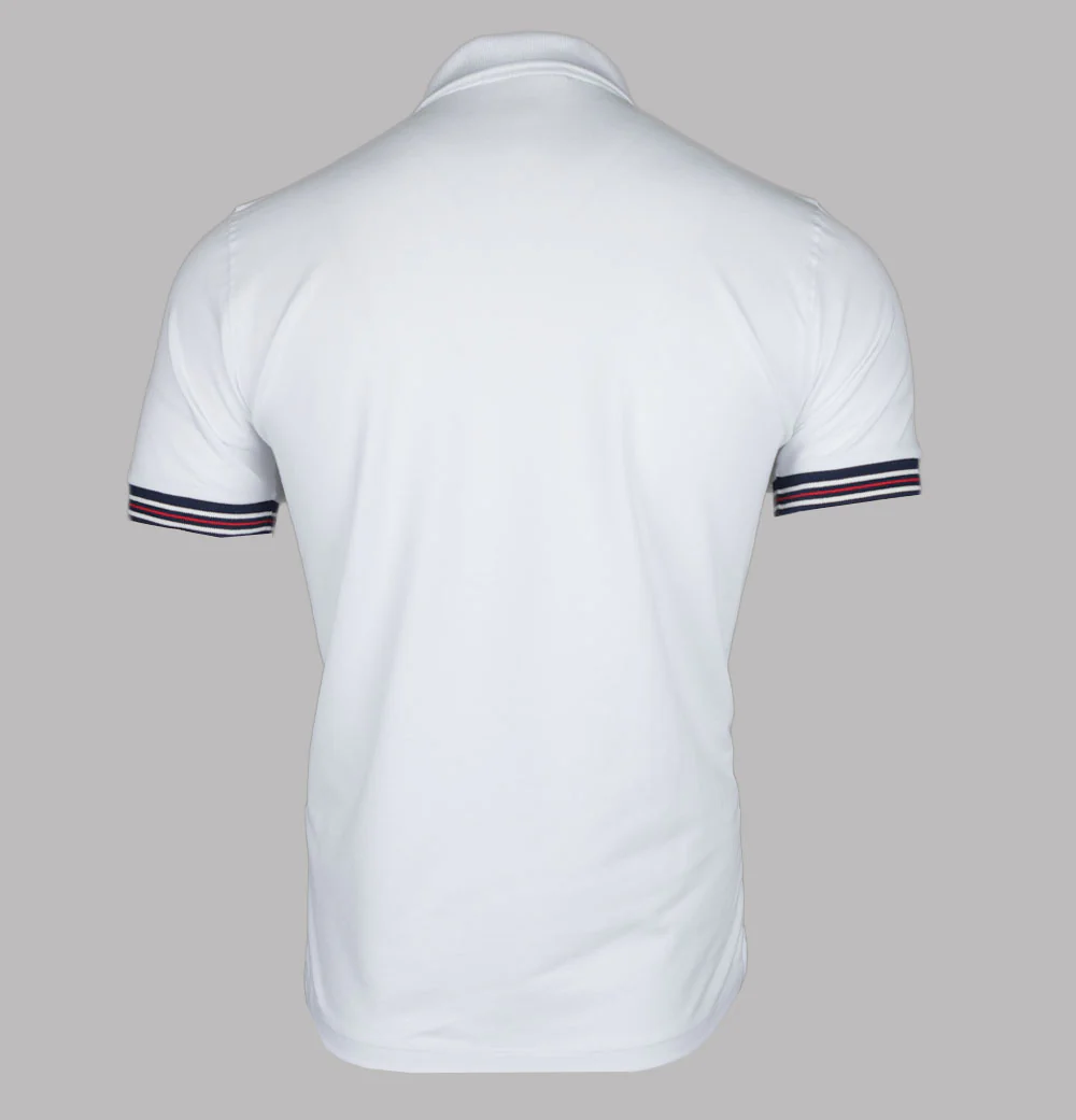 Fila Vintage Omari Heritage Stripe Polo Shirt White - Image 2
