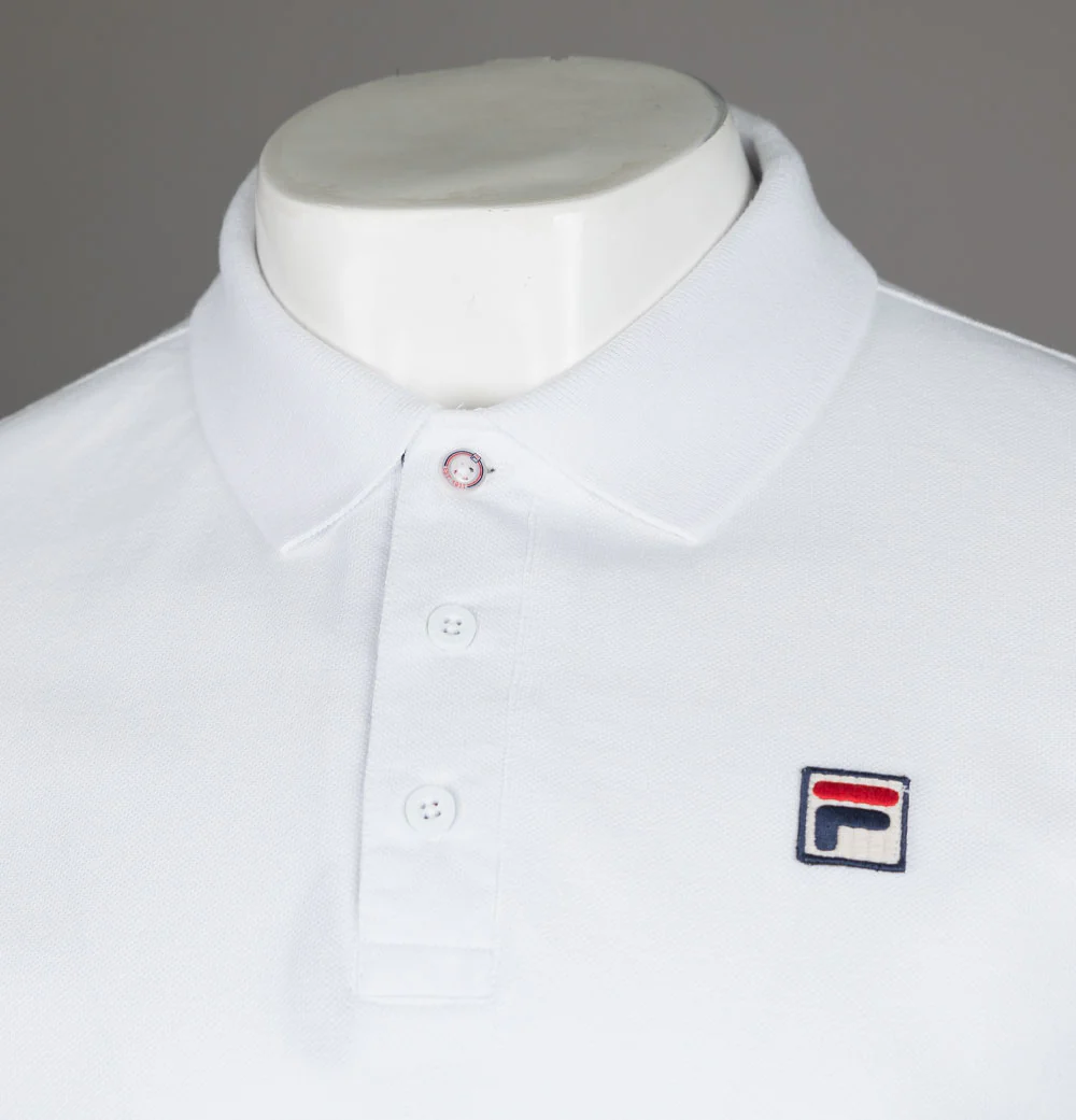 Fila Vintage Omari Heritage Stripe Polo Shirt White - Image 3