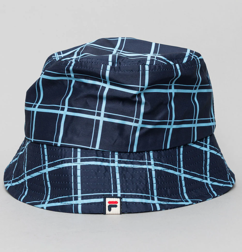 Fila Vintage Oscar Check Bucket Hat Fila Navy/Blue Bell - Image 2