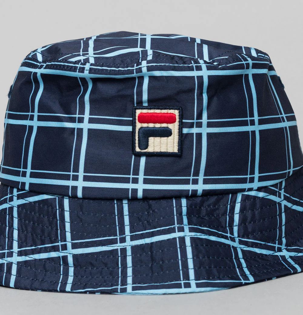 Fila Vintage Oscar Check Bucket Hat Fila Navy/Blue Bell - Image 3