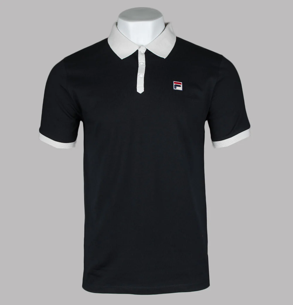 Fila Vintage Panatta 2 Polo Shirt Black/Gardenia