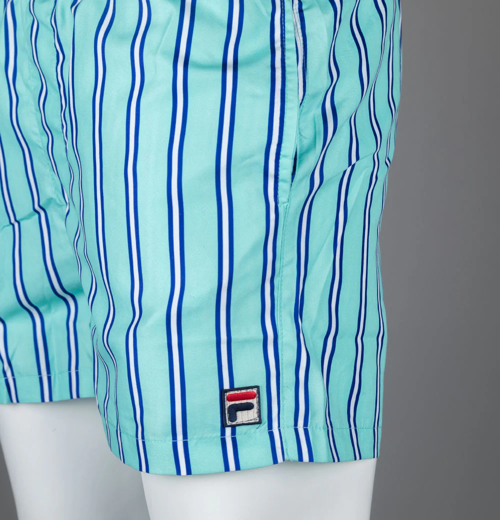 Fila Vintage Parsa Stripe Swim Shorts Aruba Blue - Image 4