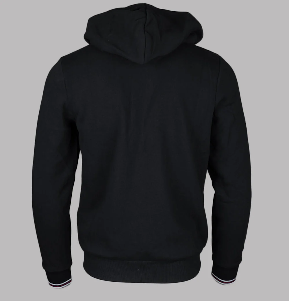 Fila Vintage Tenconi Full Zip Hooded Sweatshirt Black/Grey Marl - Image 2