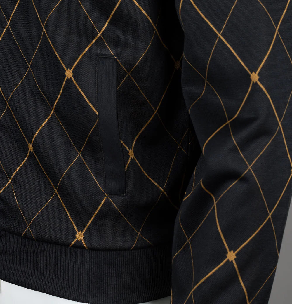 Fred Perry Argyle Track Jacket Black - Image 4