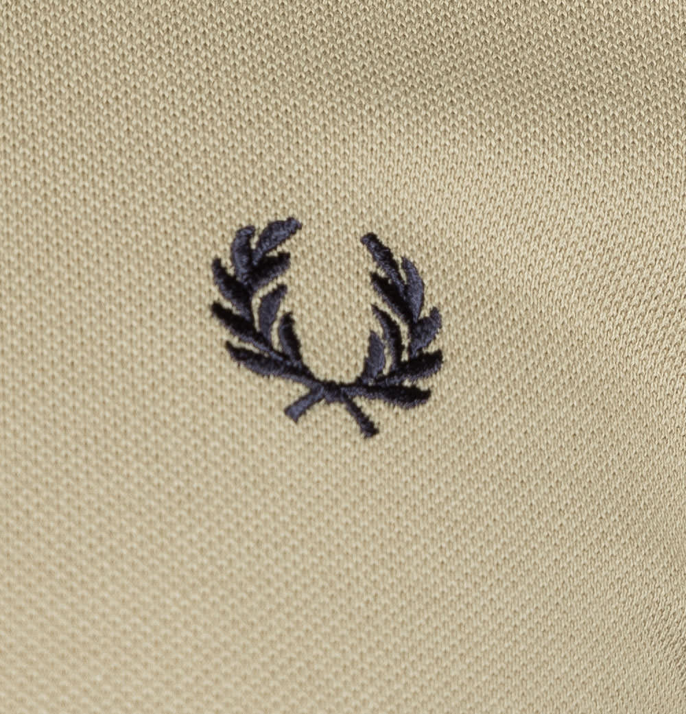 Fred Perry Bomber Collar Polo Shirt Warm Stone - Image 4