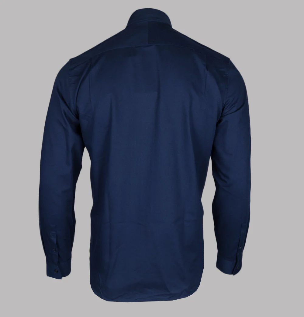 Fred Perry Brushed Oxford Shirt Carbon Blue - Image 2