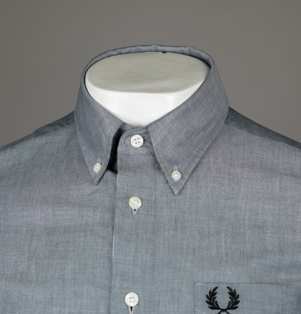 Fred Perry Button Down Collar Shirt Black - Image 3