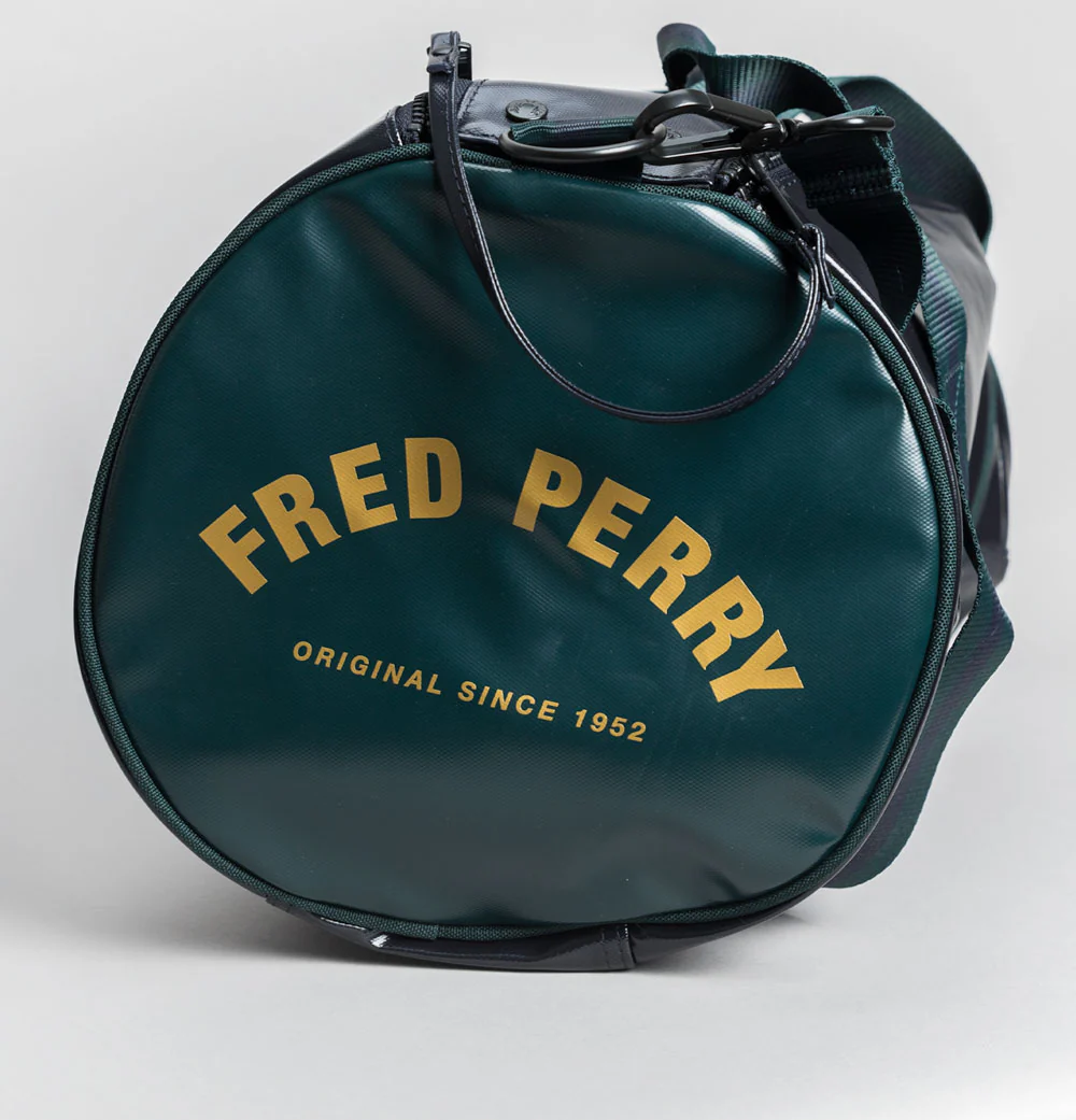 Fred Perry Classic Barrel Bag Navy/Grassroots - Image 3