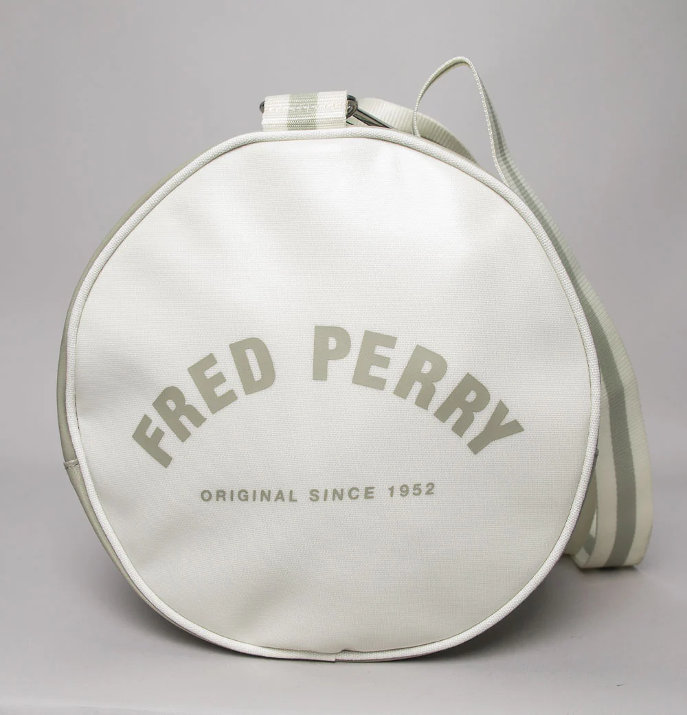 Fred Perry Classic Barrel Bag Warm Grey/Ecru - Image 5