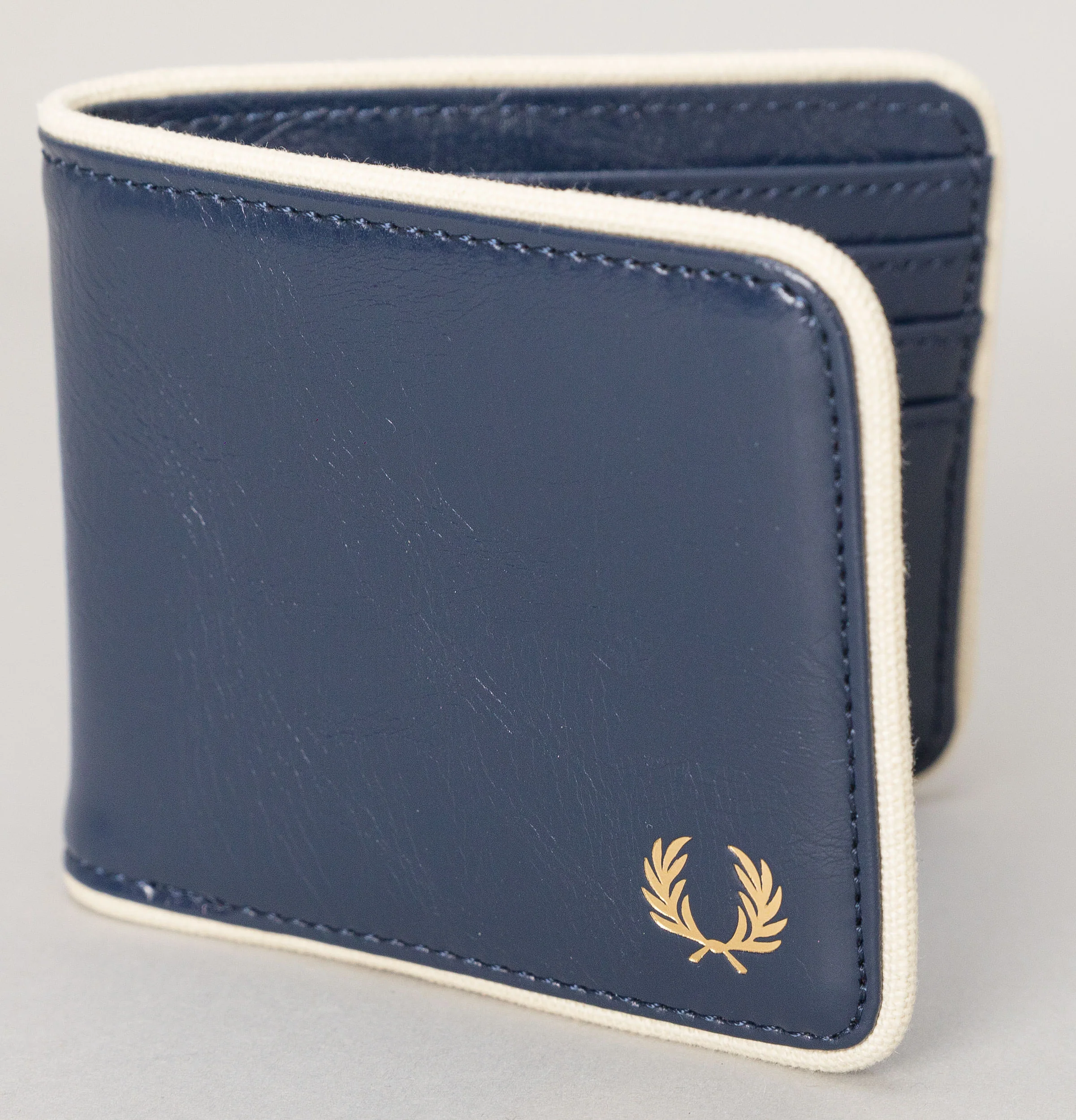Fred Perry Classic Billfold Wallet Navy/Ecru - Image 4