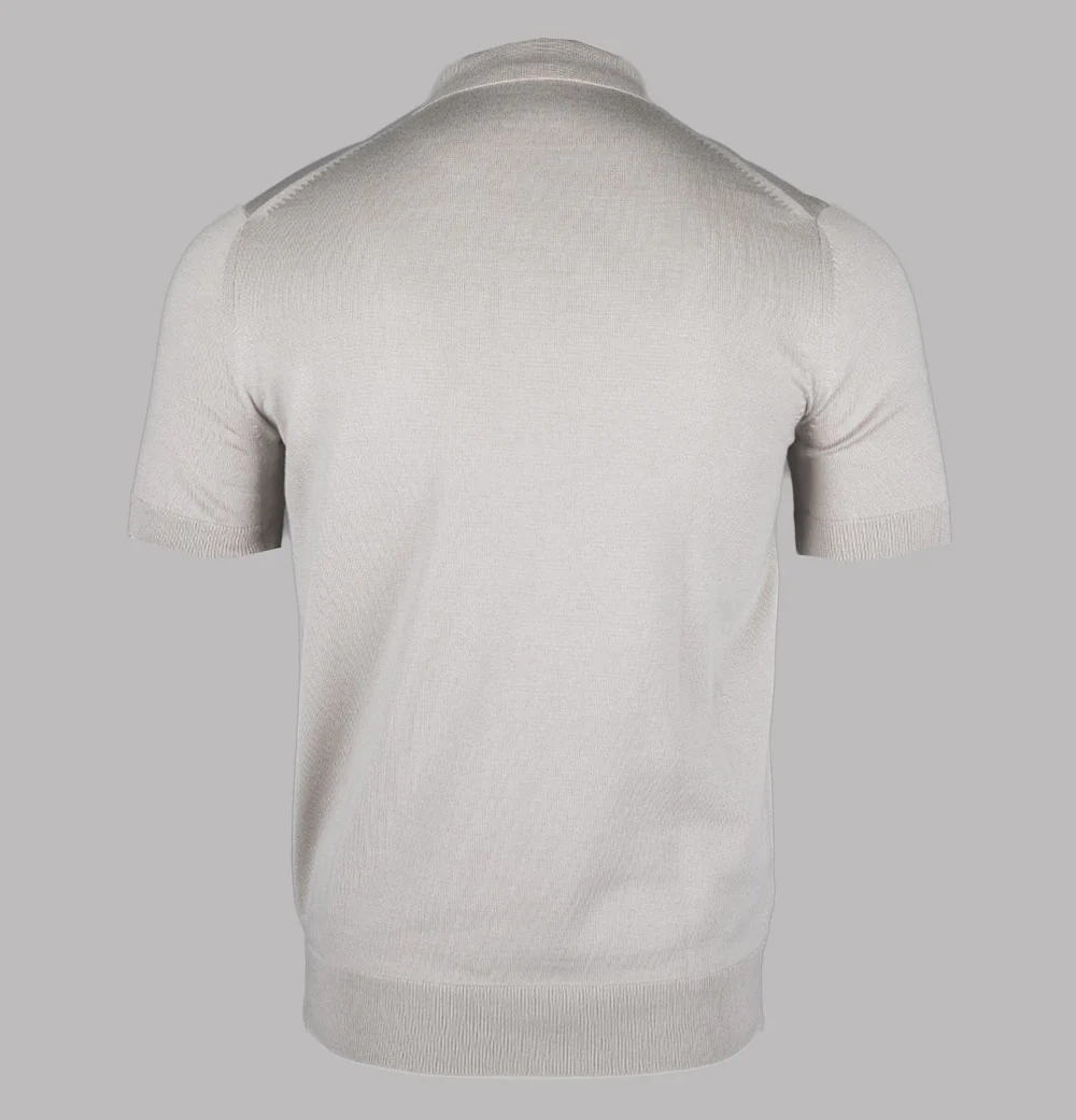 Fred Perry Classic Knitted Polo Shirt Dark Oatmeal - Image 2