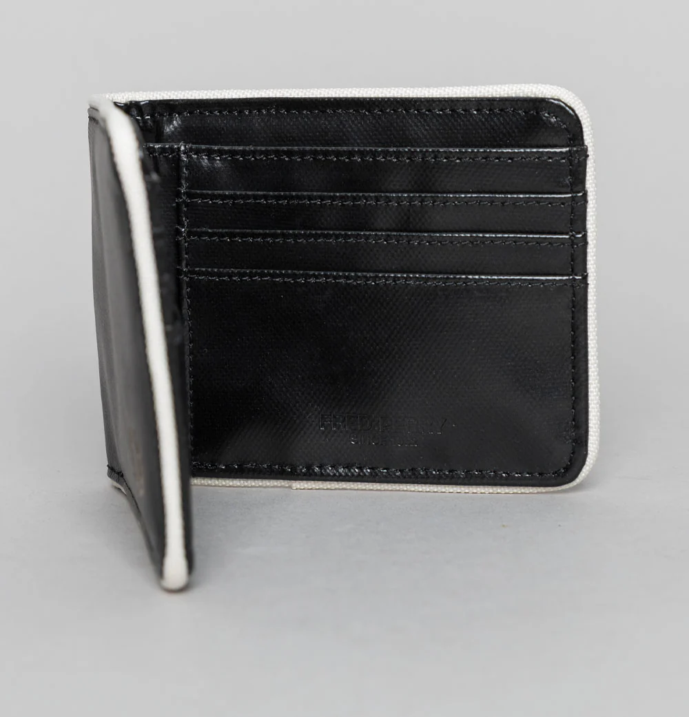 Fred Perry Coated Billfold Wallet Black/Ecru - Image 3