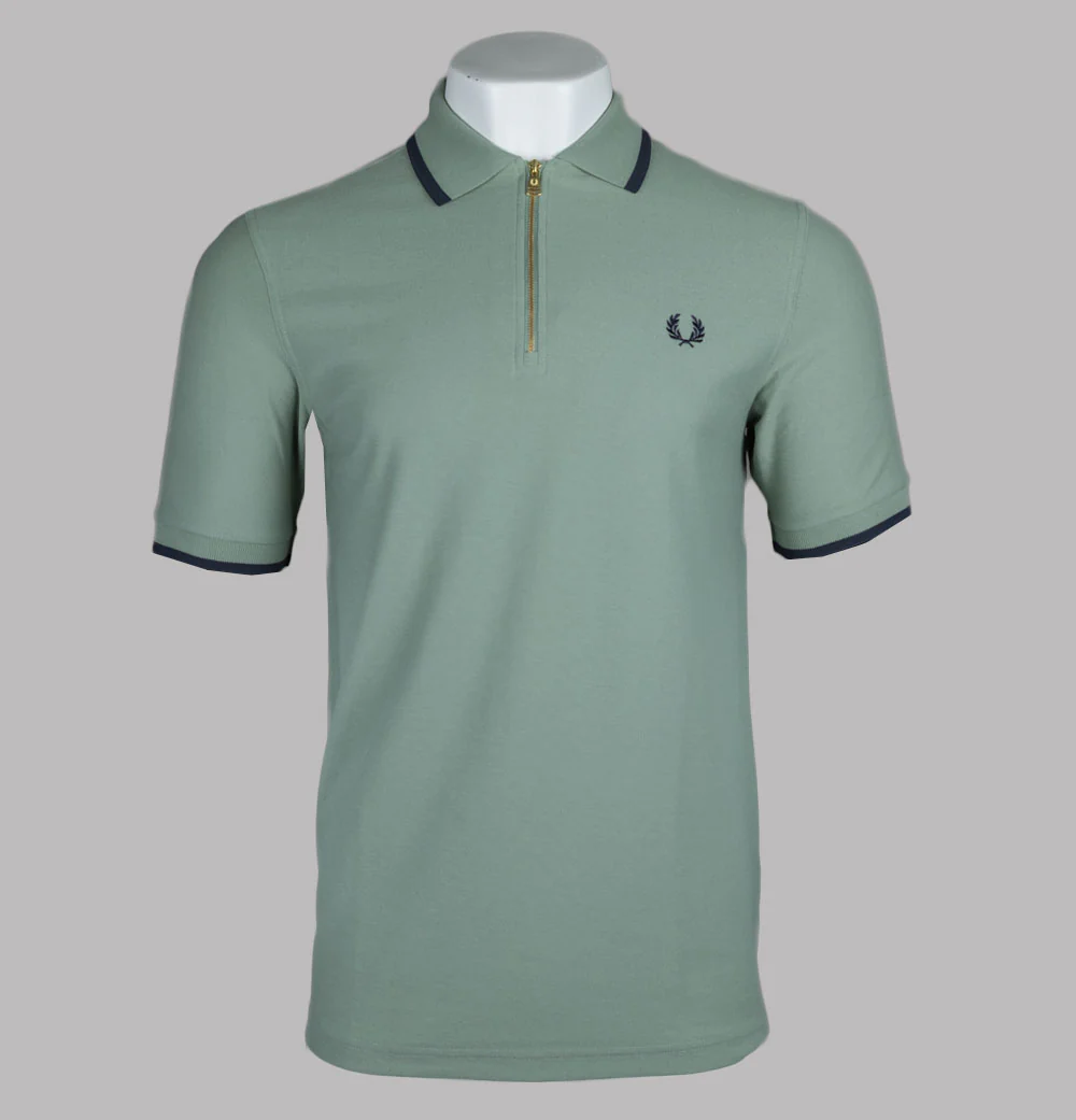 Fred Perry Crepe Pique Polo Shirt Bay Leaf