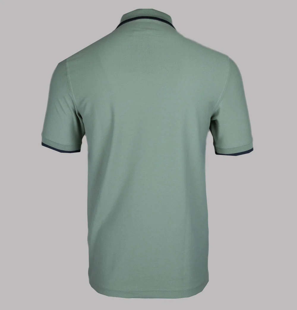 Fred Perry Crepe Pique Polo Shirt Bay Leaf - Image 3