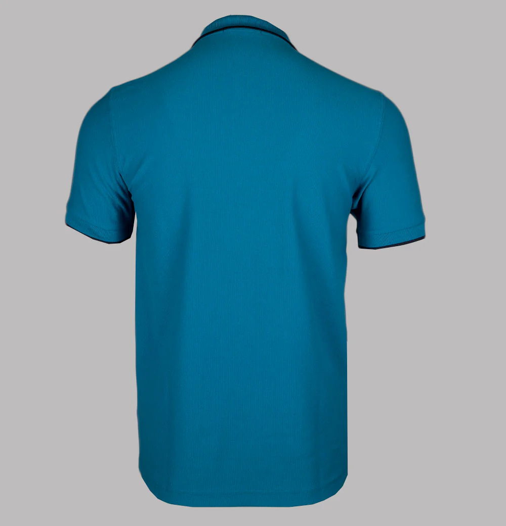Fred Perry Crepe Pique Polo Shirt Ocean - Image 2