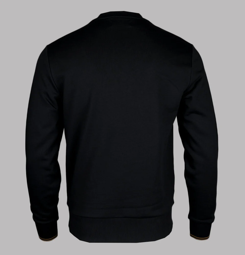 Fred Perry Crew Neck Sweatshirt Black/Shaded Stone - Image 2