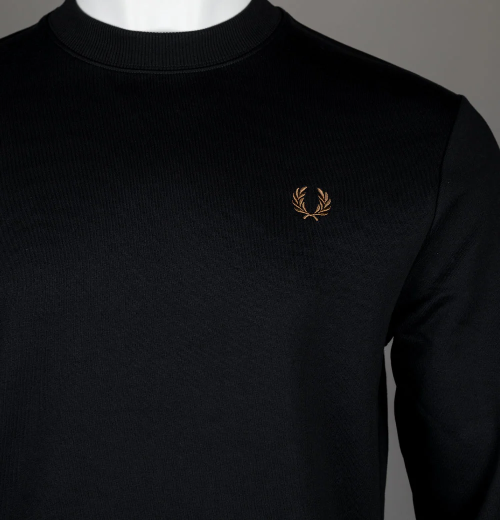 Fred Perry Crew Neck Sweatshirt Black/Shaded Stone - Image 3