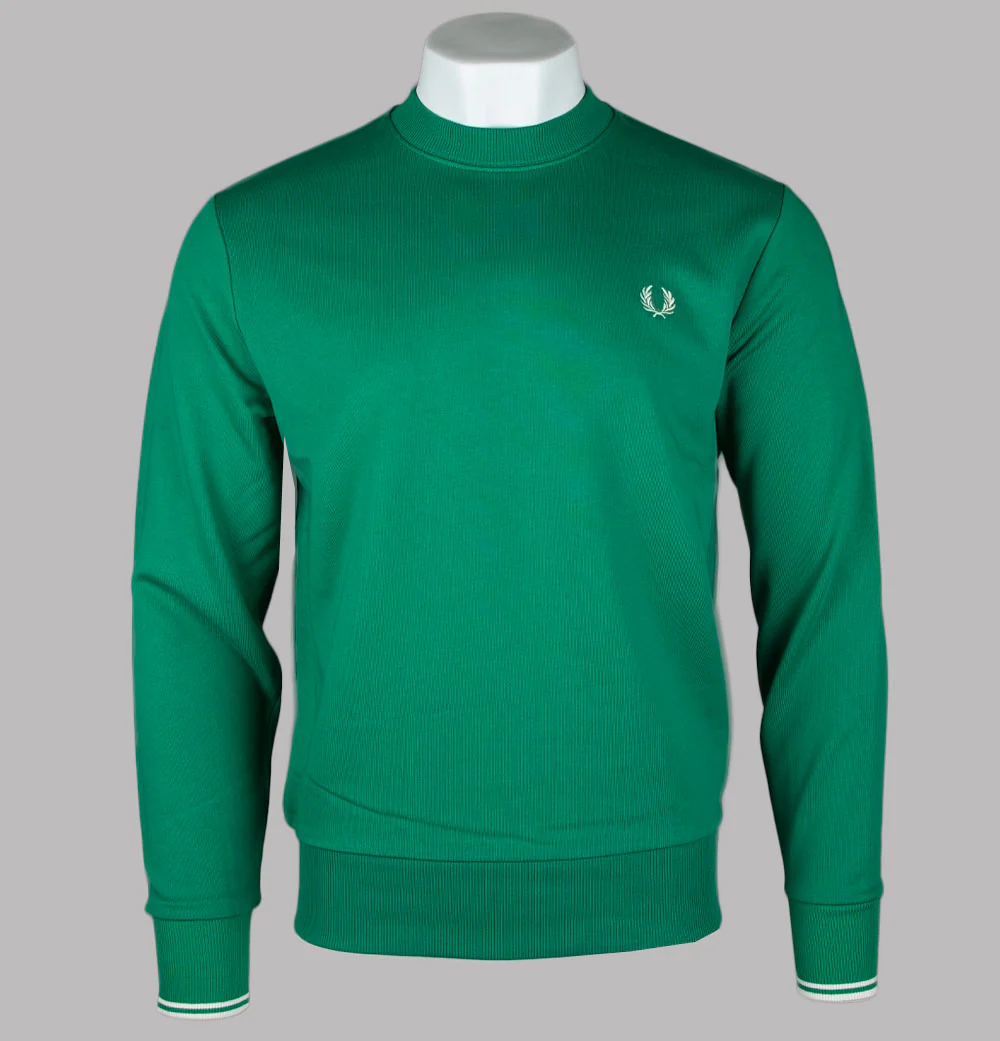 Fred Perry Crew Neck Sweatshirt Label Green