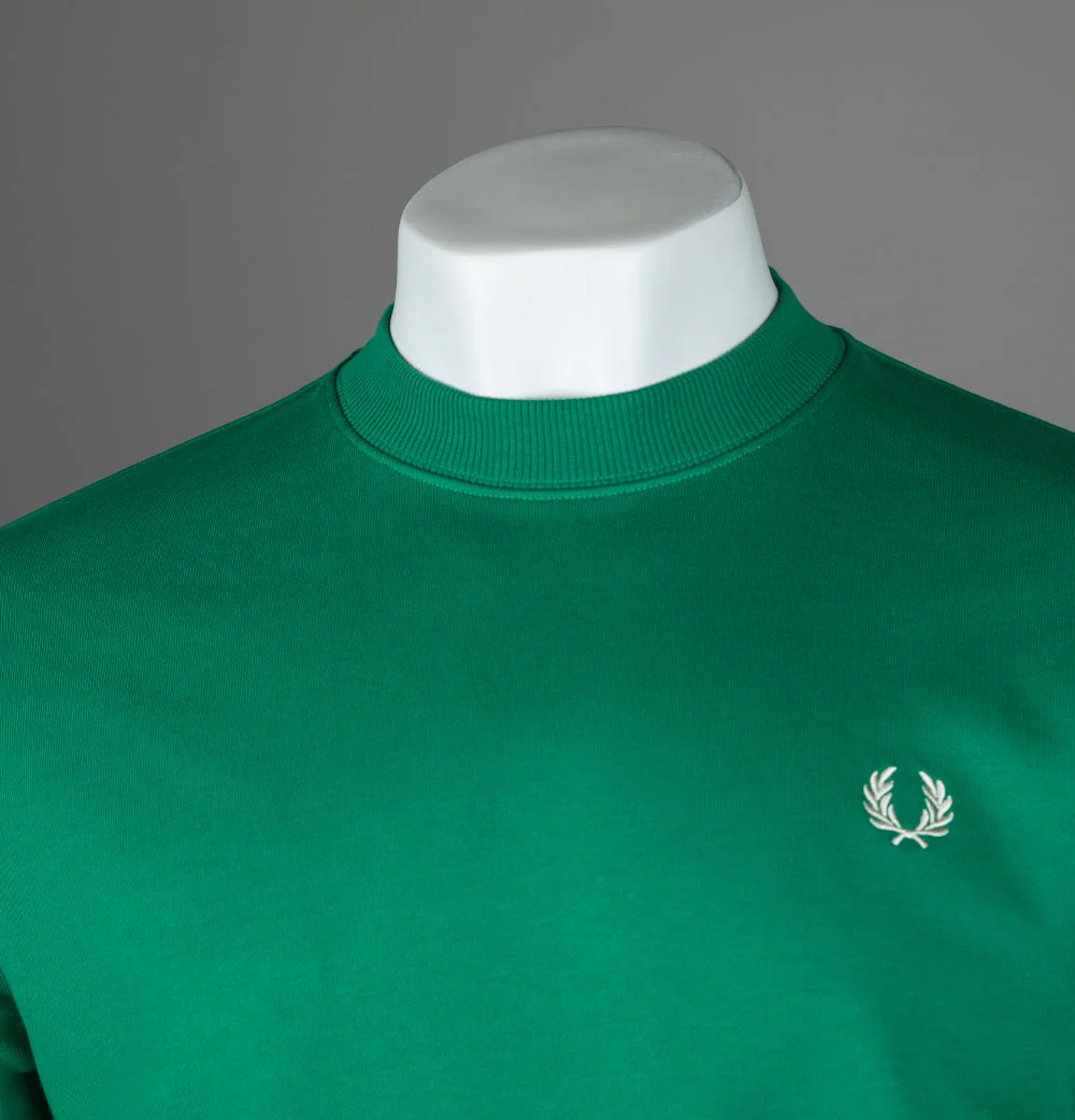 Fred Perry Crew Neck Sweatshirt Label Green - Image 3